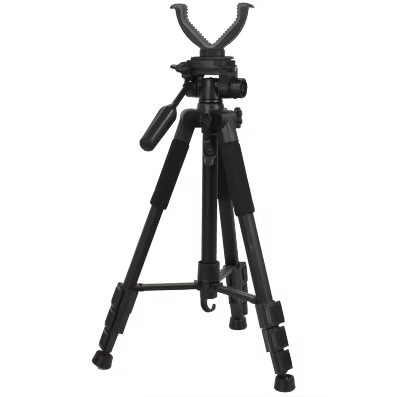 Kustomisasi yang Dipersonalisasi Dudukan Tripod Berputar Berbentuk V/Paduan Aluminium untuk Tongkat Menembak Berburu
