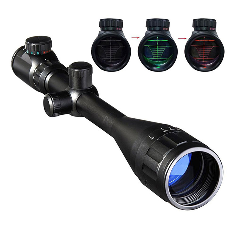 Taktis Berburu Lingkup Merah Hijau Dot Diterangi Reticle 6-24x50 Riflescope Teleskop Senapan Udara Senapan Sniper Berburu Lingkup