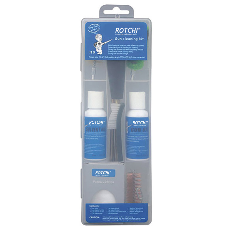 Kit Pembersih Senapan Angin Kotak Transparan dengan Botol Minyak