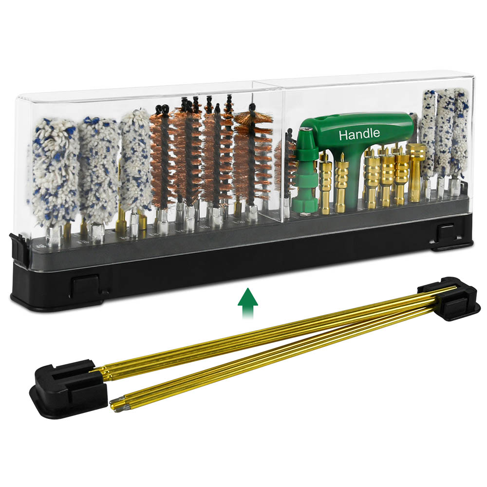 Aksesori Kit Pembersih Senjata Universal Perlengkapan Universal Profesional untuk Semua Kit Pembersih Senjata dengan casing plastik transparan